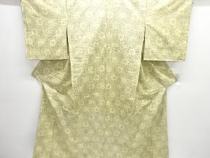 亀甲繋ぎに抽象模様織り出し手織り紬単衣着物